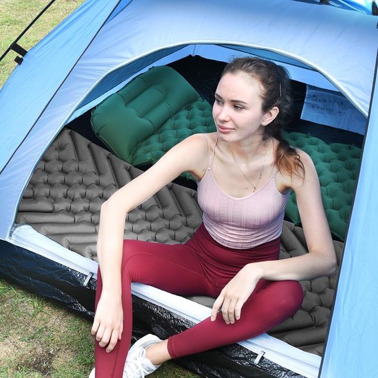 Camping Luchtmatras, lichte opblaasbare trekking-matras, waterdicht, voor wandelen in de open lucht, reizen, rugzakreizen, kleine verpakkingsmaat, drukgeoptimaliseerd, Case 5 van Camping — afbeelding 4