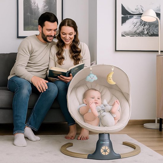 Elektrische Baby Schommel - Baby Relax Stoel - Baby Kalmeren - Met Bewegingssensor - 60 x 66 x 110 cm — afbeelding 5