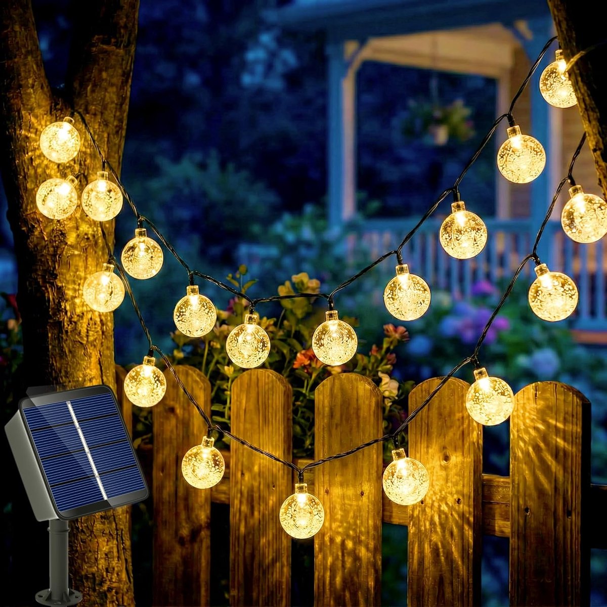 Lichtsnoer op zonne-energie 6,5 m - 30 LEDs - waterdicht - sfeervolle tuinverlichting - SnelShoppen