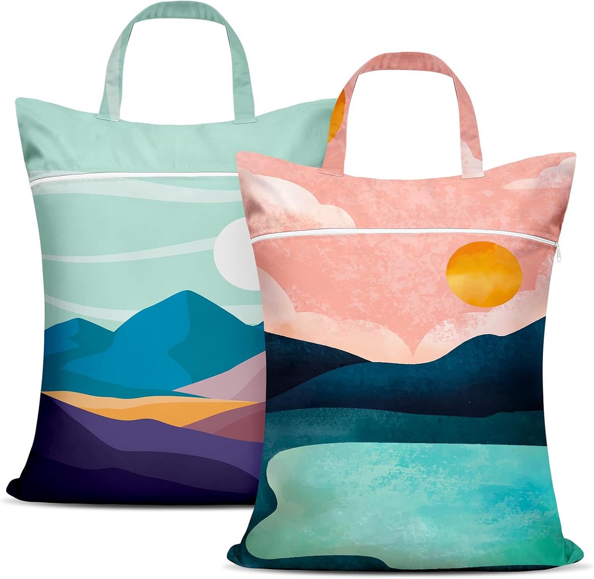Grote Reistas Waszak - Natte Tas met Handgreep & Rits - Wasbaar - voor Reizen, Zwemkleding, Fitness, Natte Kleding - 2Stuk