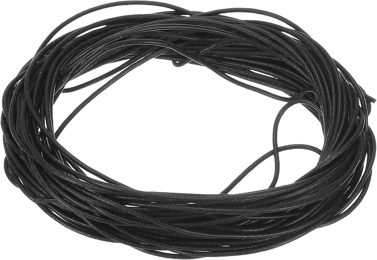 Afdichtingstape van siliconenschuim, 1 mm Dia 8,5 m (27,89 ft), lange afdichtingstape, rubber, rond, massief rubberen touw, voor doe-het-zelf, magazijn, pads, zwart
