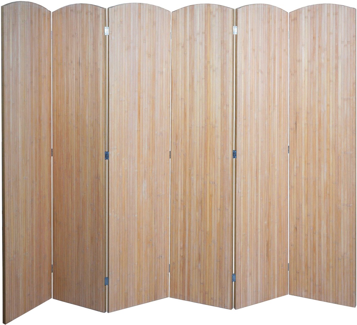 MCW Bamboe kamerscherm MCW-O30, ruimteverdeler, scheidingswand, zichtbescherming, opvouwbaar, 6 panelen, 170 x 245 cm bruin