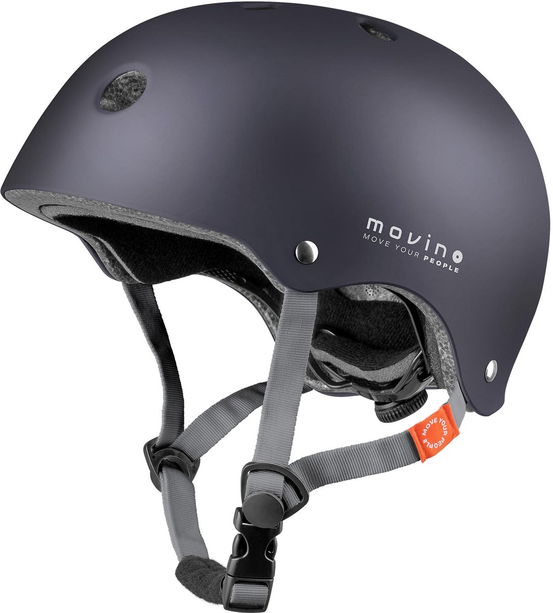 Movino - Element - S - antraciet - urban fietshelm met Dial-Fit systeem - ABS/EPS - 11 Ventilatiegaten - Fiets Skeelers Step