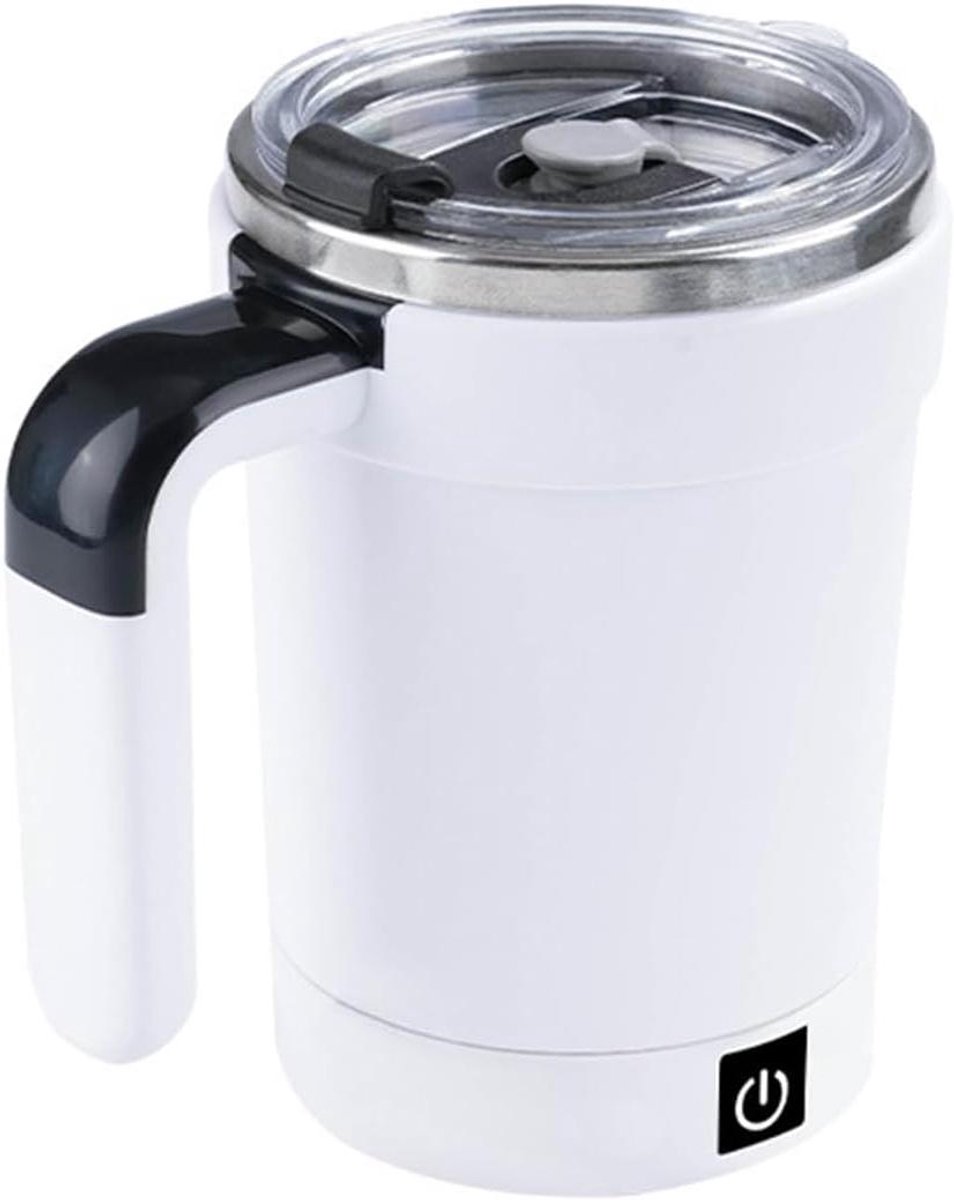 Magnetische Theebeker Zelfroerende Mok Dranken Mixen Realtime Temperatuurweergave 10 Liter Capaciteit Wit