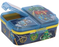 LEGO Ninjago Kinderlunchbox – Broodtrommel met 4 vakken voor kinderen vanaf 4 jaar - Vaatwasserbestendig & BPA-vrij - Donkerblauw