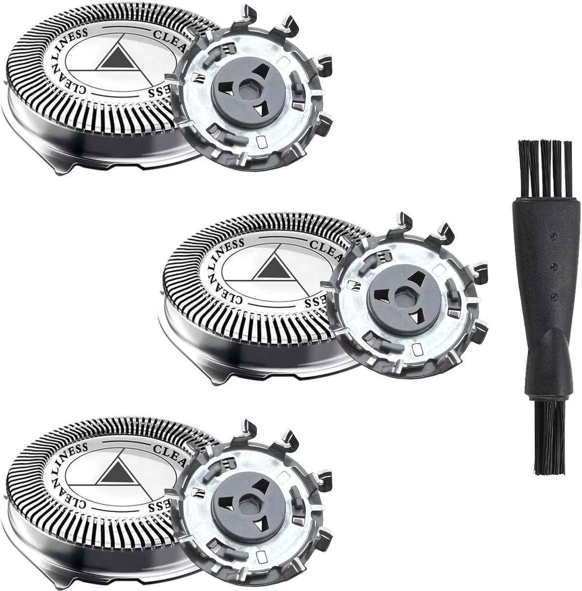 SnelShoppen - 3 Pack SH30/50 Vervangende Scheerkoppen Geschikt voor Scheerapparaten Series 1000 2000 3000 5000 AT8xx AT7xx PT8xx PT7xx S5xxx met Reini