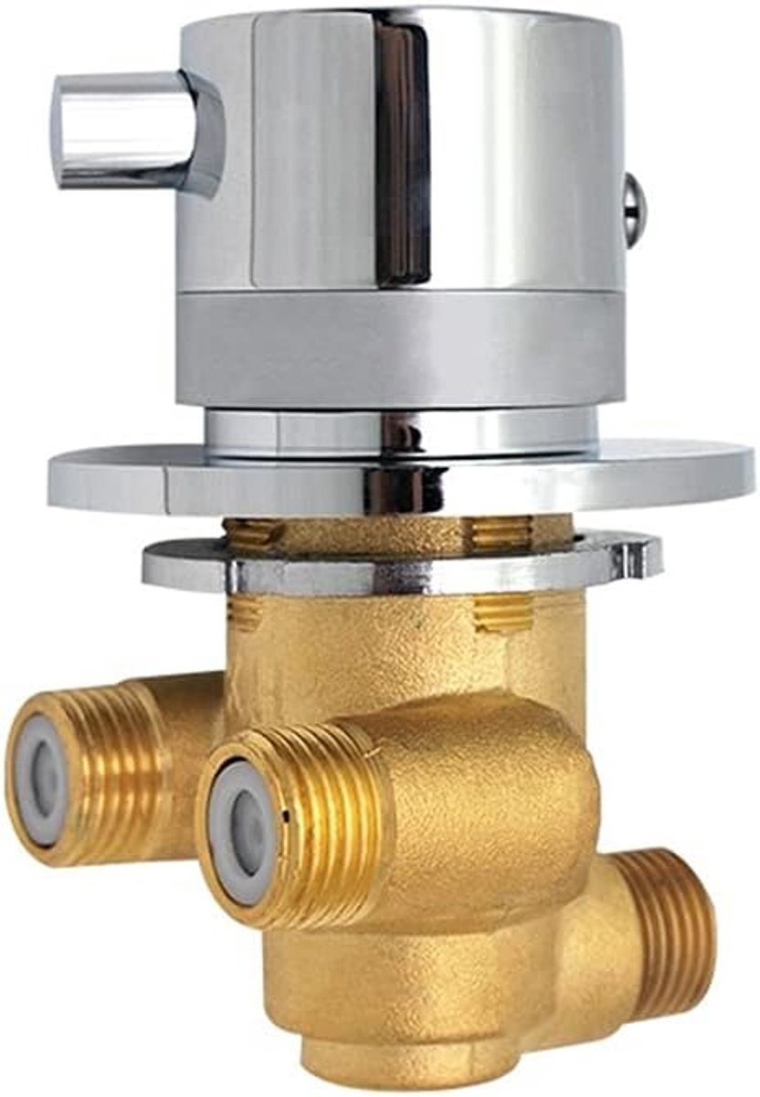 SnelShoppen - Thermostatische Douchemengkraan Messing 3-Weg Mengkranen voor Douche - Warm en Koud Water - G1/2" Aansluiting - Perfect voor Badkamer