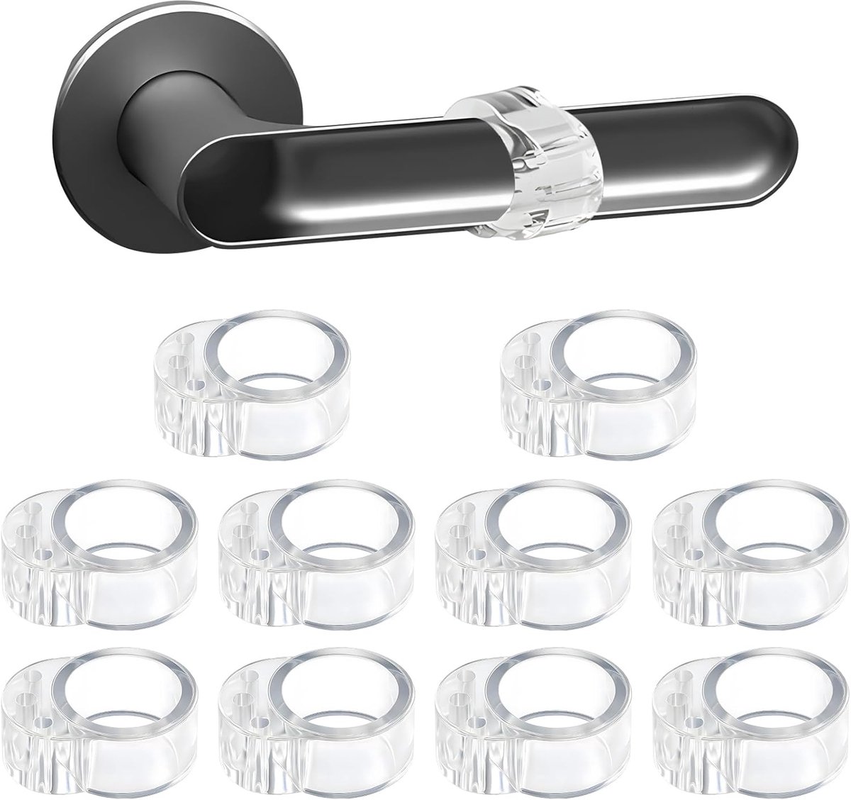 SnelShoppen - 10 Stuks Deurslot Buffer Deurknop Bescherming PVC Transparant Deurknop Stopper voor Wanden en Deurknoppen Bescherming 17 mm 20 mm