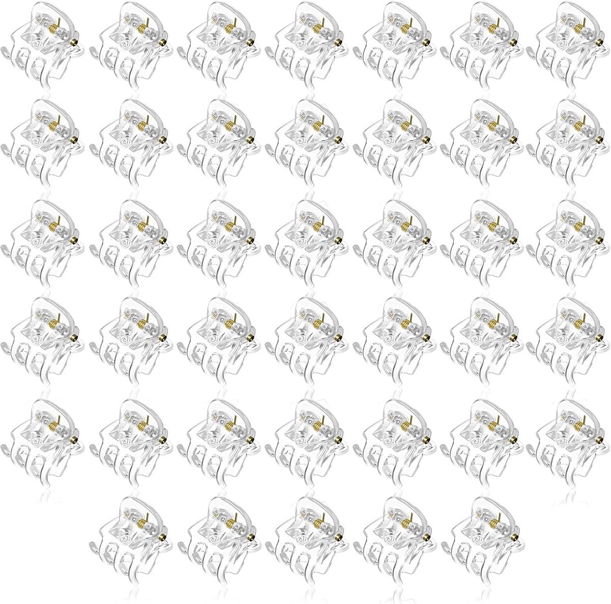 SnelShoppen - 40-delige Mini Haarklemmen, 1.5cm Transparante Plastic Klauwclips voor Haarstyling, Ideaal voor Vrouwen en Meisjes, Haaraccessoires voor