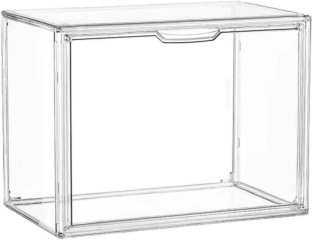 SnelShoppen - Transparante Stapelbare Kunststofboxen - Handtas Organiser - Showcase Schaukasten - Stofdichte Opberging met Magnetische Sluiting voor F