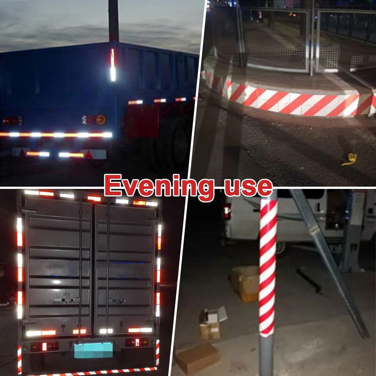 SnelShoppen - Reflecterende Zelfklevende Tape 10m x 10cm - Rood Wit Fluorescerend Waarschuwingsband - Veiligheidsband voor Voertuigen, Auto's, Trailer