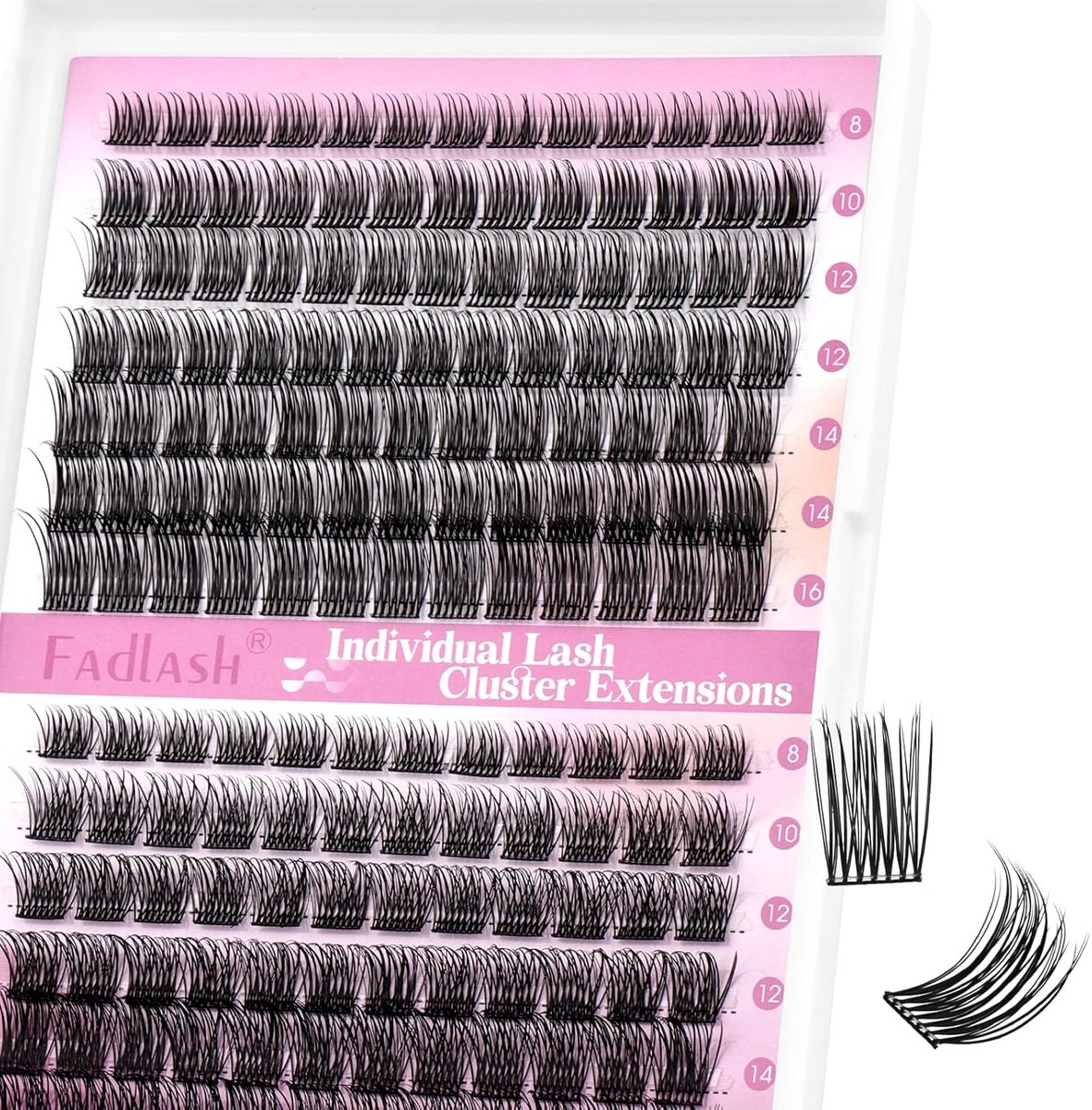 SnelShoppen - False Eyelash Clusters D-Curl 8-16mm - Natuurlijke Lichte Wimpers - Eenvoudig Aan Te Brengen - DIY Volume voor Feest & Dagelijks Gebruik
