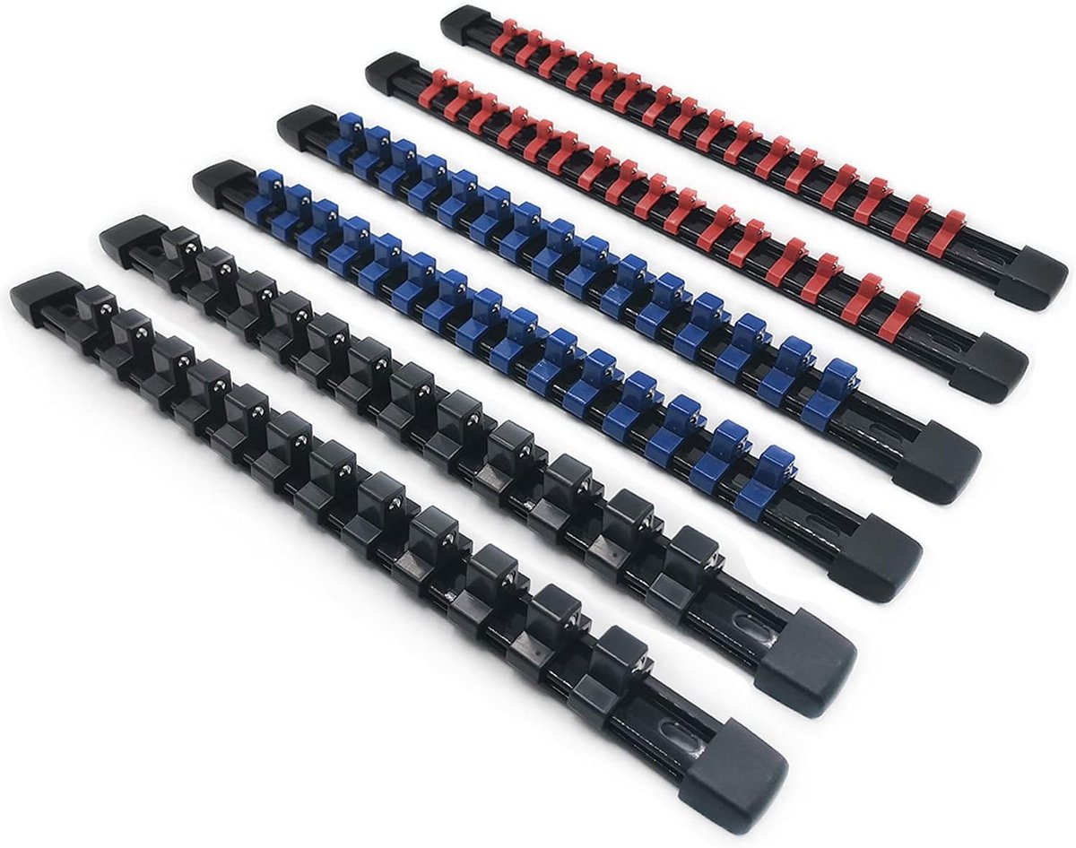 Precisie ABS gereedschaphouder voor zware toepassingen, geschikt voor 1/2-inch, 3/8-inch en 1/4-inch aandrijving, ideaal voor werkplaatsorganisatie