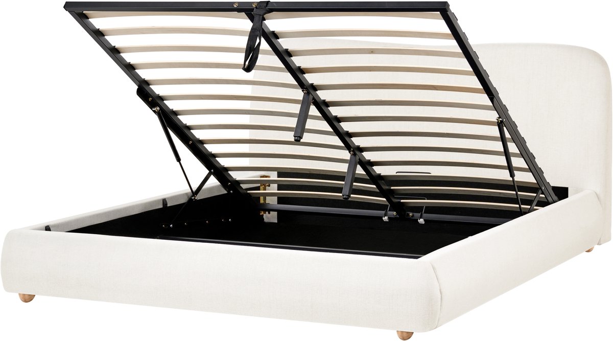 BLAGNAC - Bed opbergruimte - Gebroken wit - 160 x 200 cm - Polyester