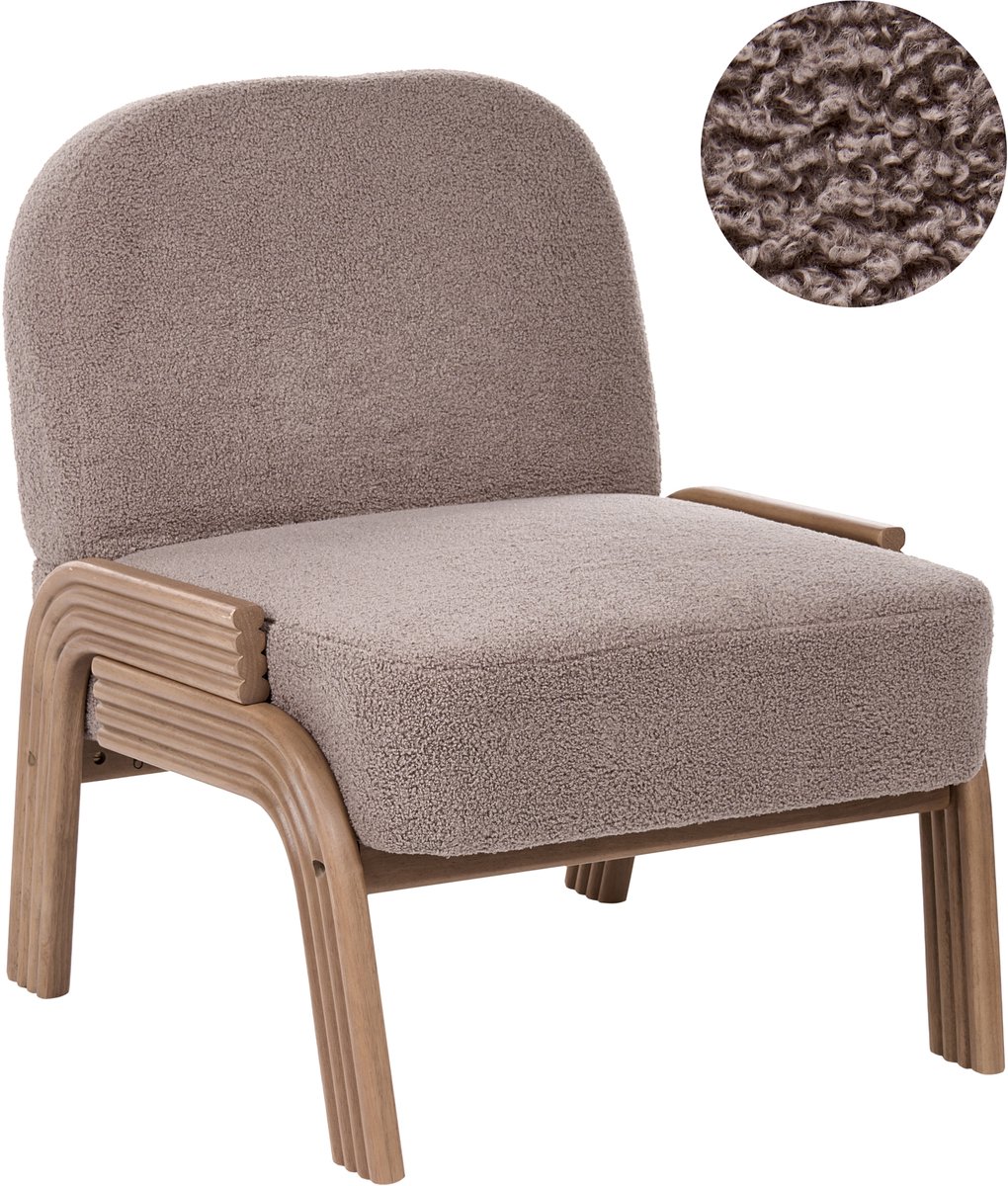 ORTEN - Fauteuil - Taupe - Bouclé