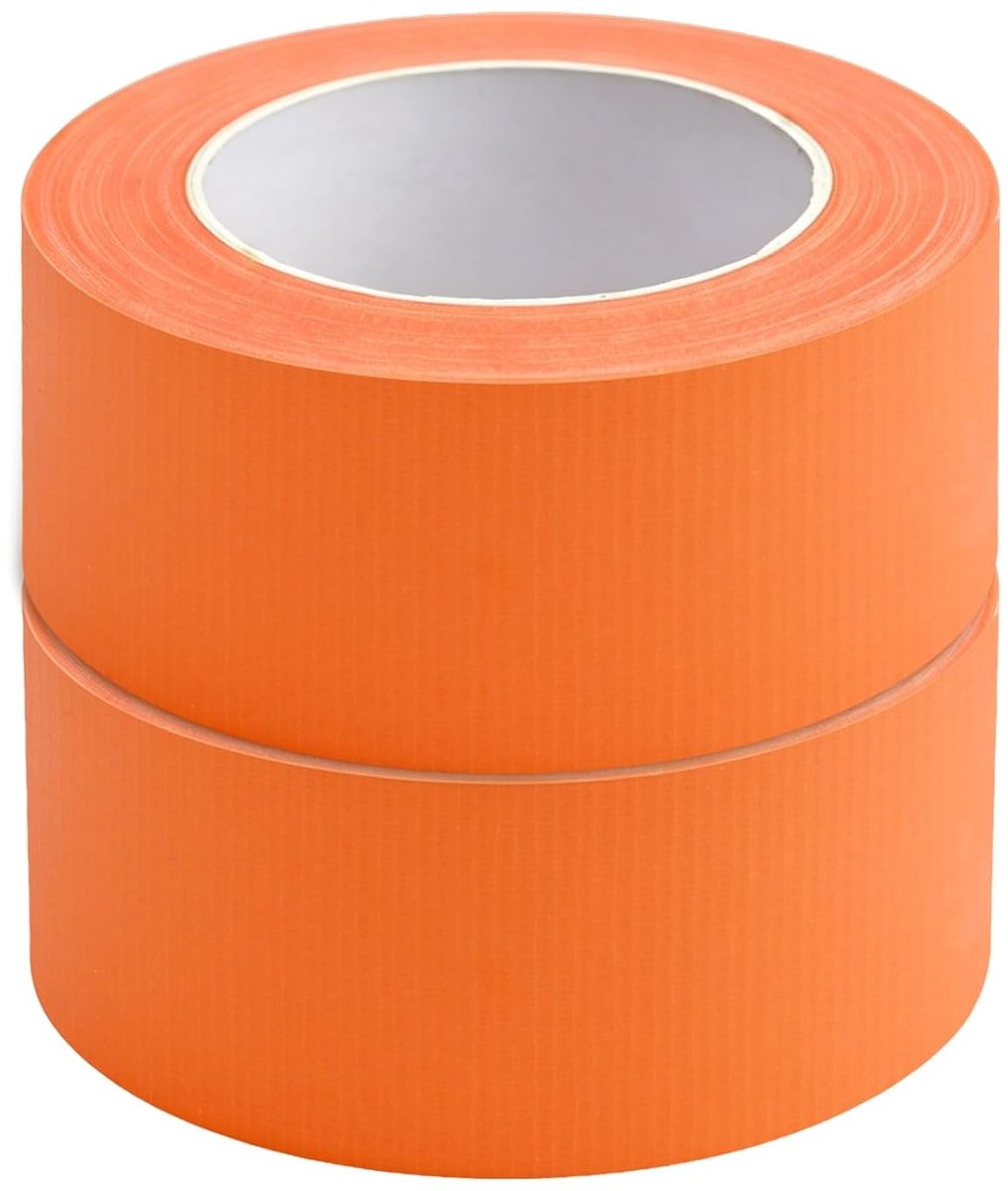 2 rollen oranje pantsertape, 48 mm x 30 m, zelfklevend en waterdicht, ideaal voor reparaties, verhuizingen en markeringen