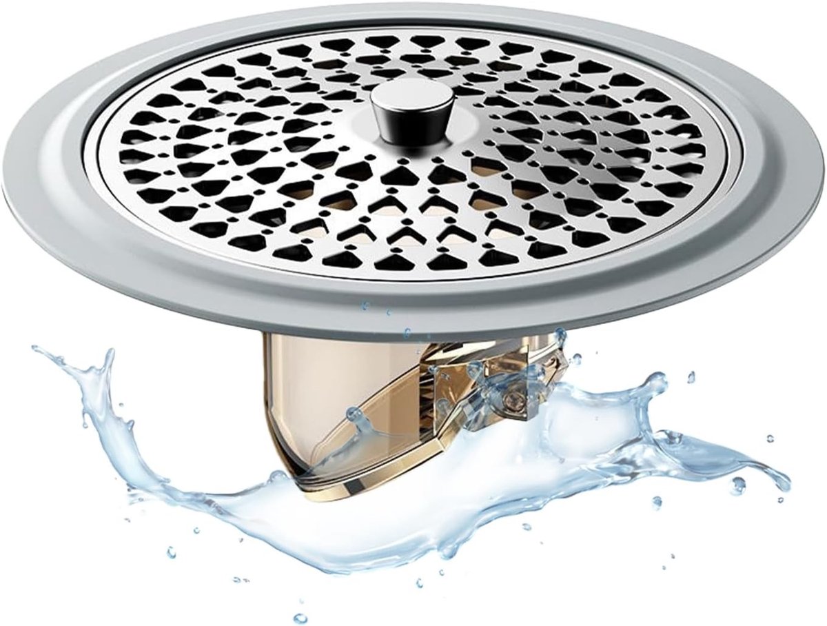 Verstelbaar Magnetisch Wasbakfilter van RVS, Geurremmend Afvoerstopper voor Badkamers en Keukens, Diameter 77 mm