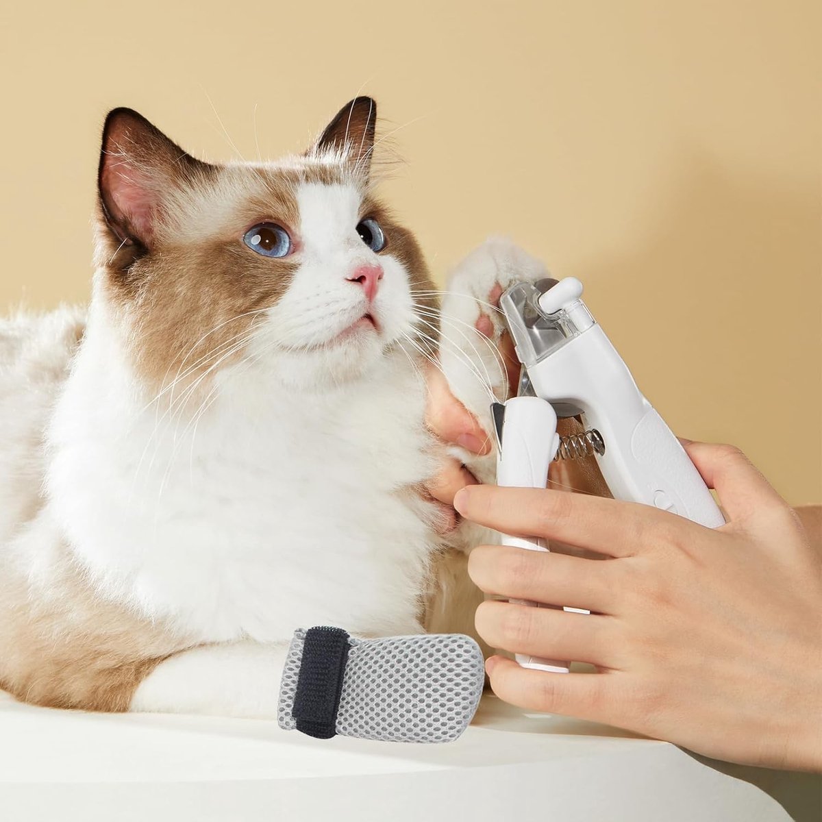 Anti-Scratch Kat Schoenen - Ademend Mesh Kattenpoot Covers, Verstelbare Boots voor Katten en Kleine Honden, Ideaal voor Bad, Scheren en Behandeling