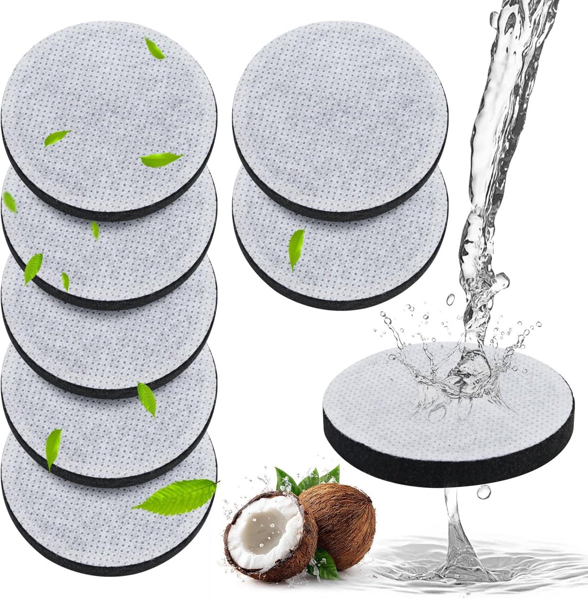 SnelShoppen - Set van 8 Waterfilters voor Brita Fill & Go Waterfilterflessen en Karaf - Hoogwaardige Katoenen Filters voor Schone en Verfrissende Dran