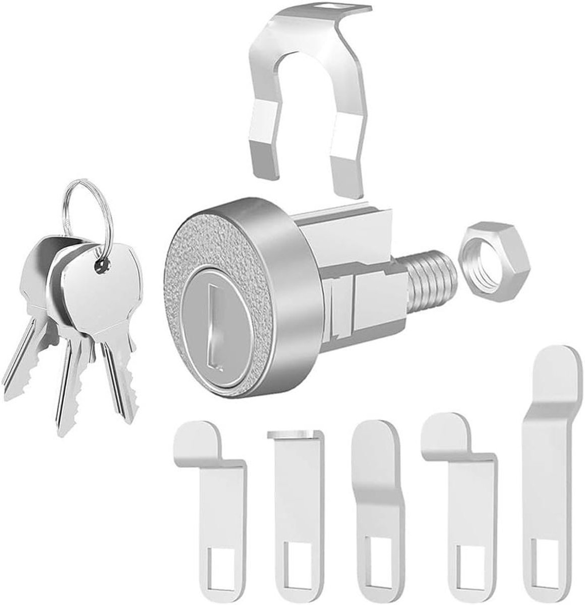 Brievenbusslot Vervanging - Slot Cilinder - Post Beveiligen - Robuuste Zinklegering - 3 Sleutels - Zilver