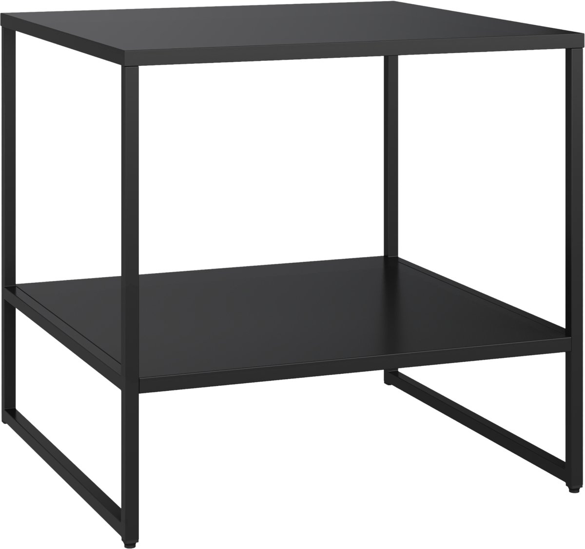 Bijzettafel Salsnes industrieel met opbergplank 53x51x51 cm zwart [en.casa]