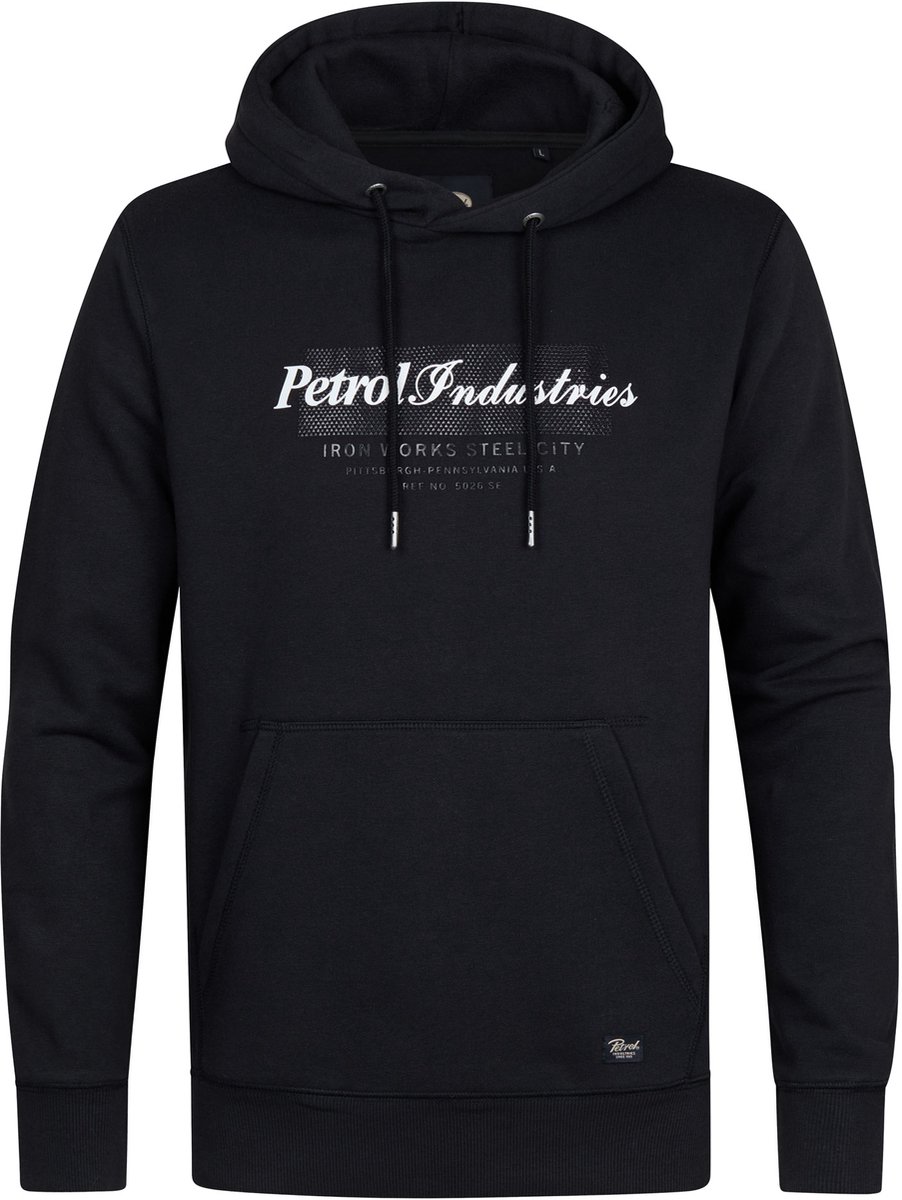 Petrol Industries - Heren Graphic sweatshirt met capuchon Rexton - Zwart - Maat XXL