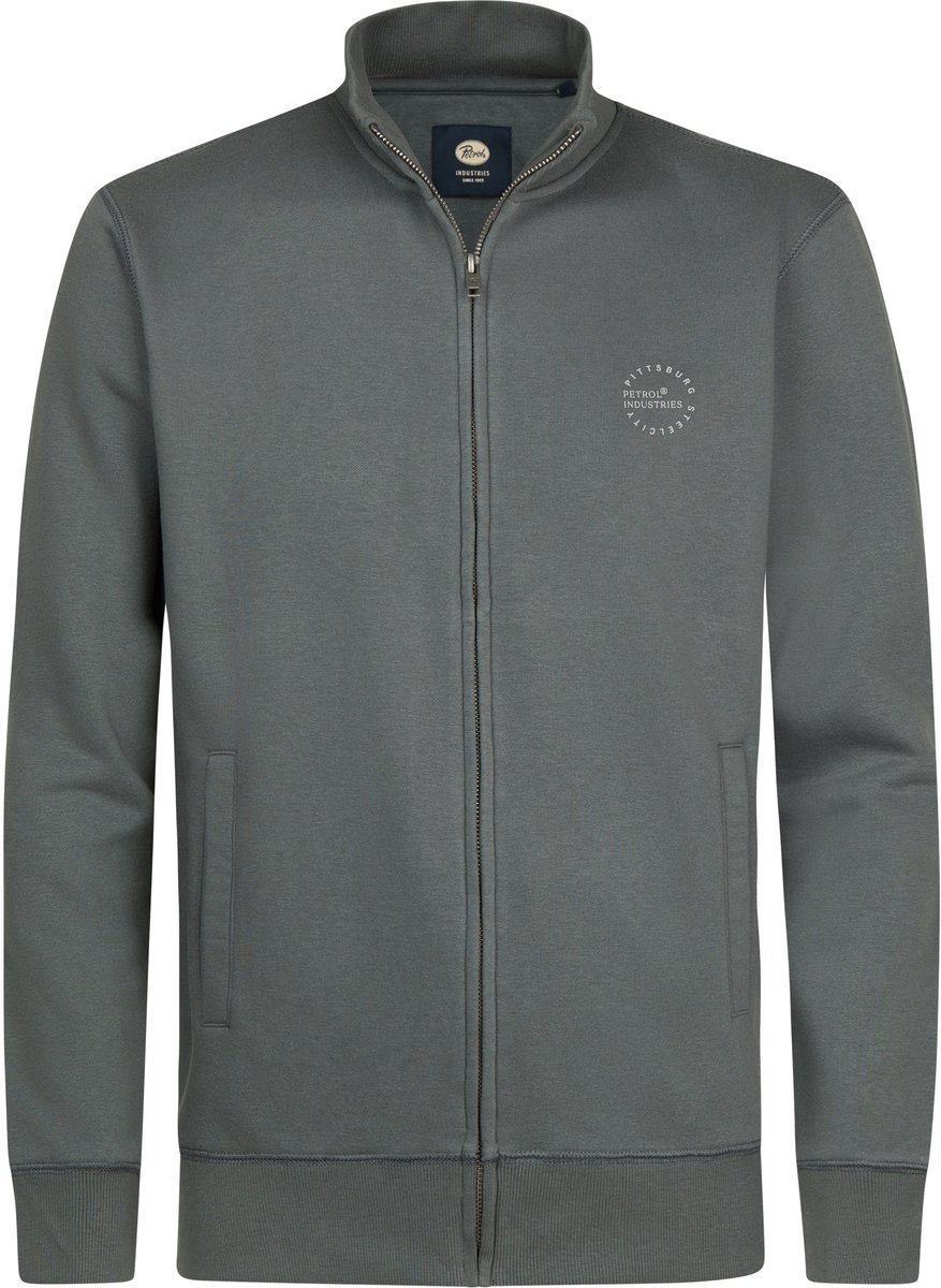 Petrol Industries - Heren Sweatshirt met rits en opstaande kraag Norvik - Groen - Maat XL