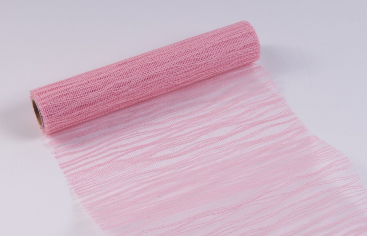 Wave Tafelband roze 53cmx9,1mtr (rolled)
