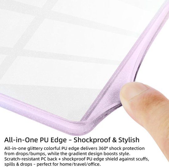 E-reader hoes - Beschermhoes Flexibel - Apparaat Beschermen - Anti-vergeling TPU - 7 inch - Licht Paars — afbeelding 5
