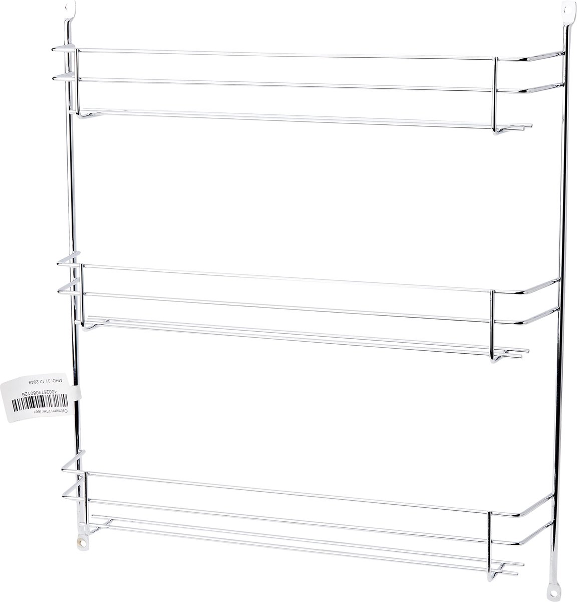 SnelShoppen - Chroom Kruidenrek voor 21 Kruidenpotjes, Lege Kruidenstandaard, 3 Etages, Voor Kastdeur, Keuken Organizer, Kruidenrek voor Thuis, Ruimte