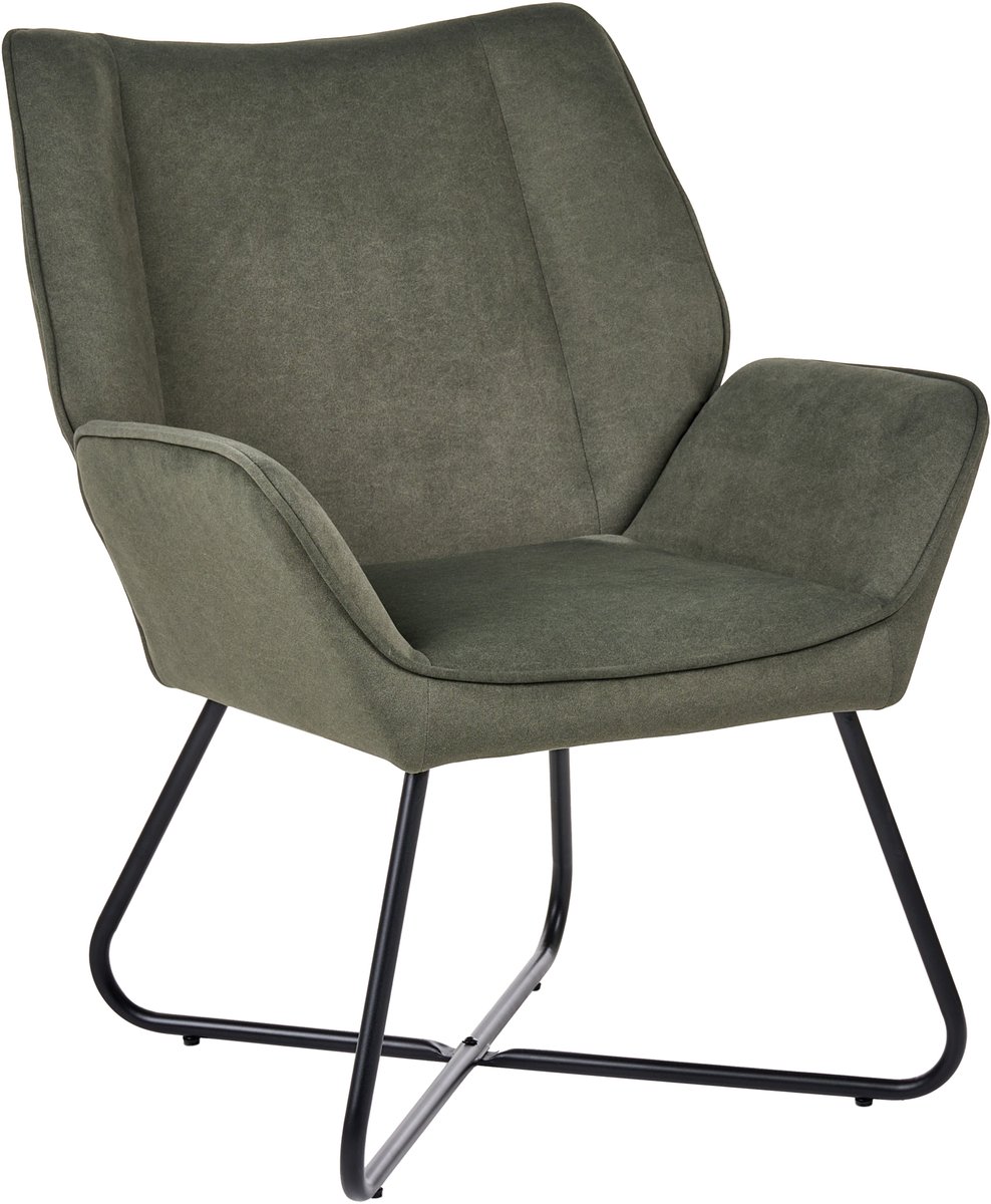 GRESSELA - Fauteuil - Donkergroen - Fluweel