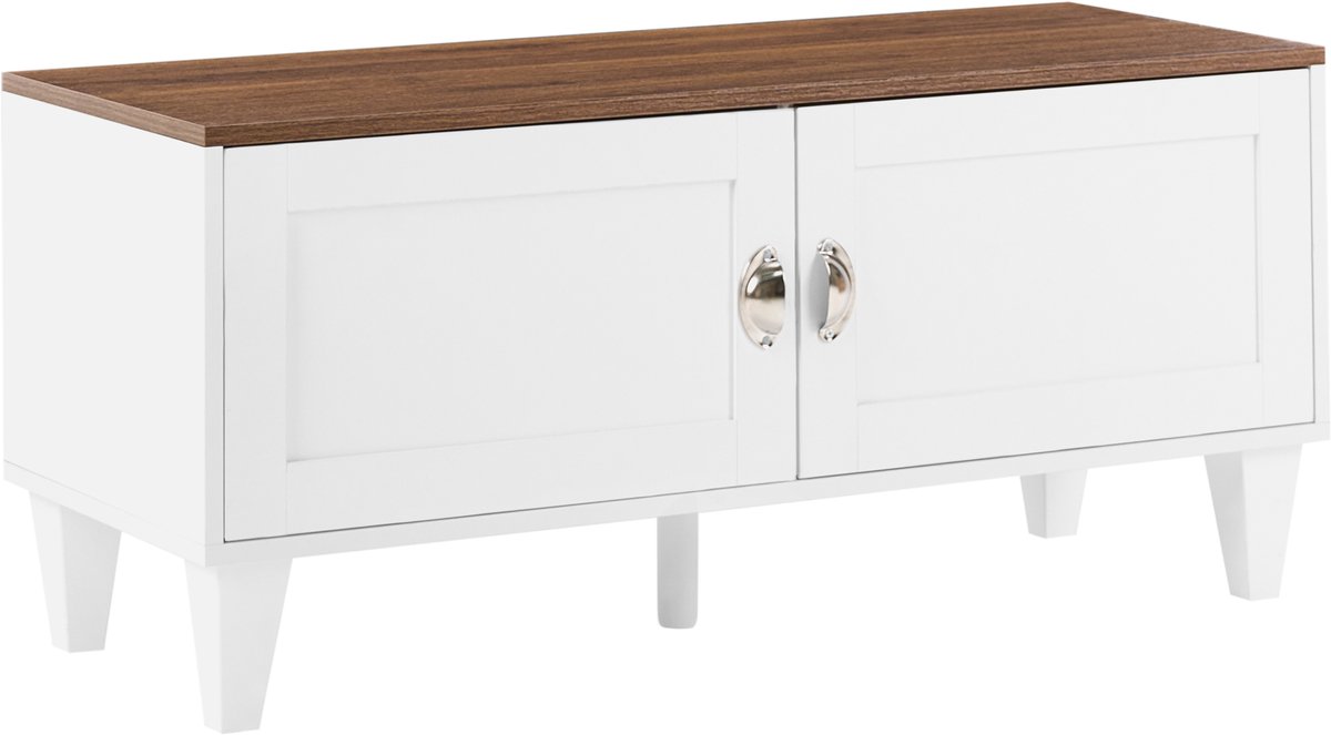 QUEBEC - Schoenenkast - Wit/Donkerbruin - MDF