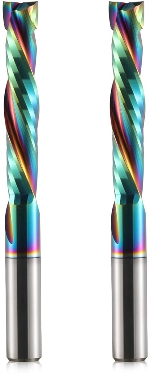 SnelShoppen - Spiral Groove Cutter 6mm Shank - Compressie Freesbit 32mm Snijlengte - Houtfrezen - VHM Frees - 2 Snijkanten - Spiral Frees voor Lang Ho