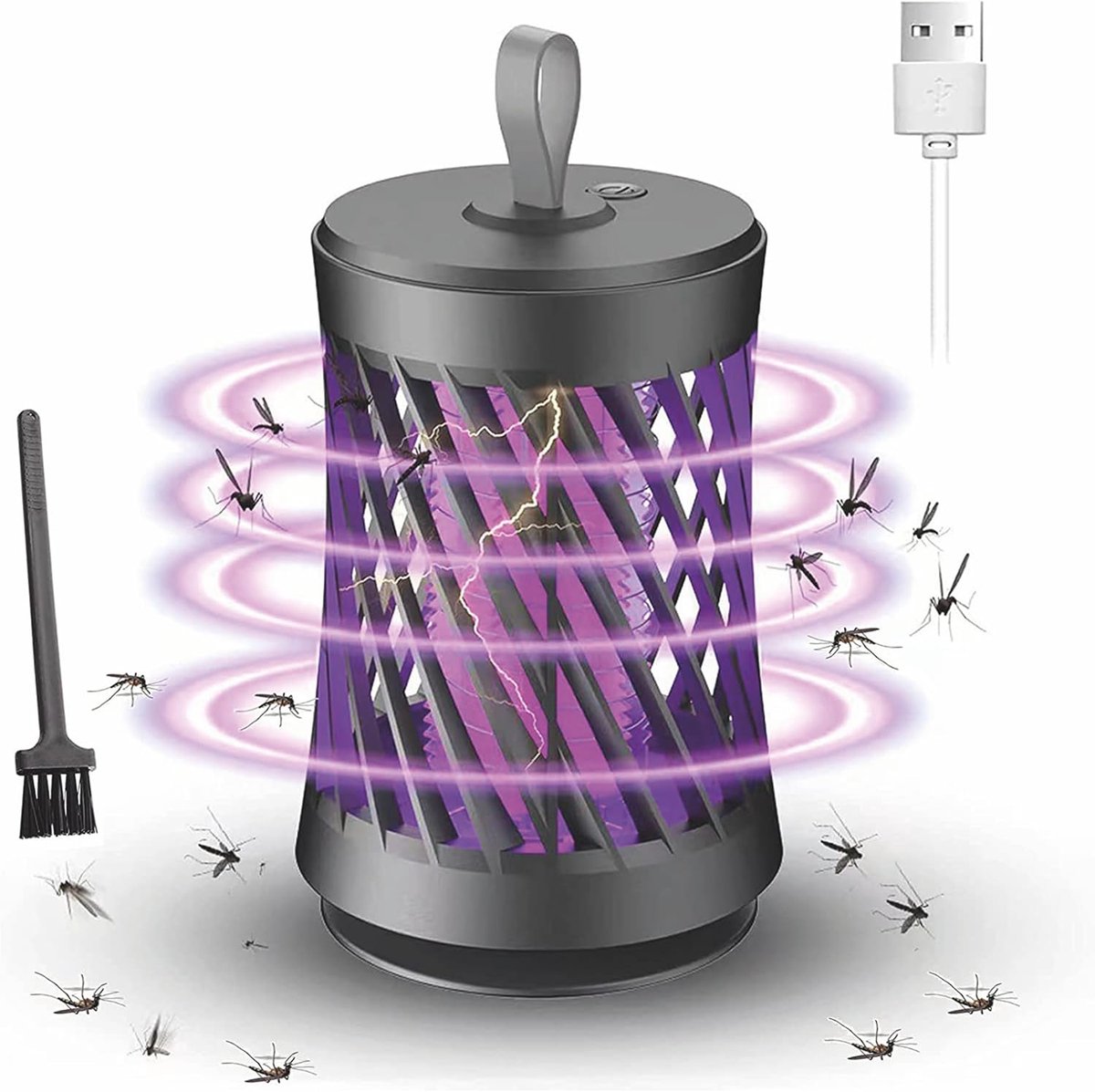 SnelShoppen - 2-in-1 Effectieve Insectenbestrijding, Draadloze Elektrische Muggenvanger met Accu en Oplaadkabel voor Binnen, Sterke Muggenlamp en Inno