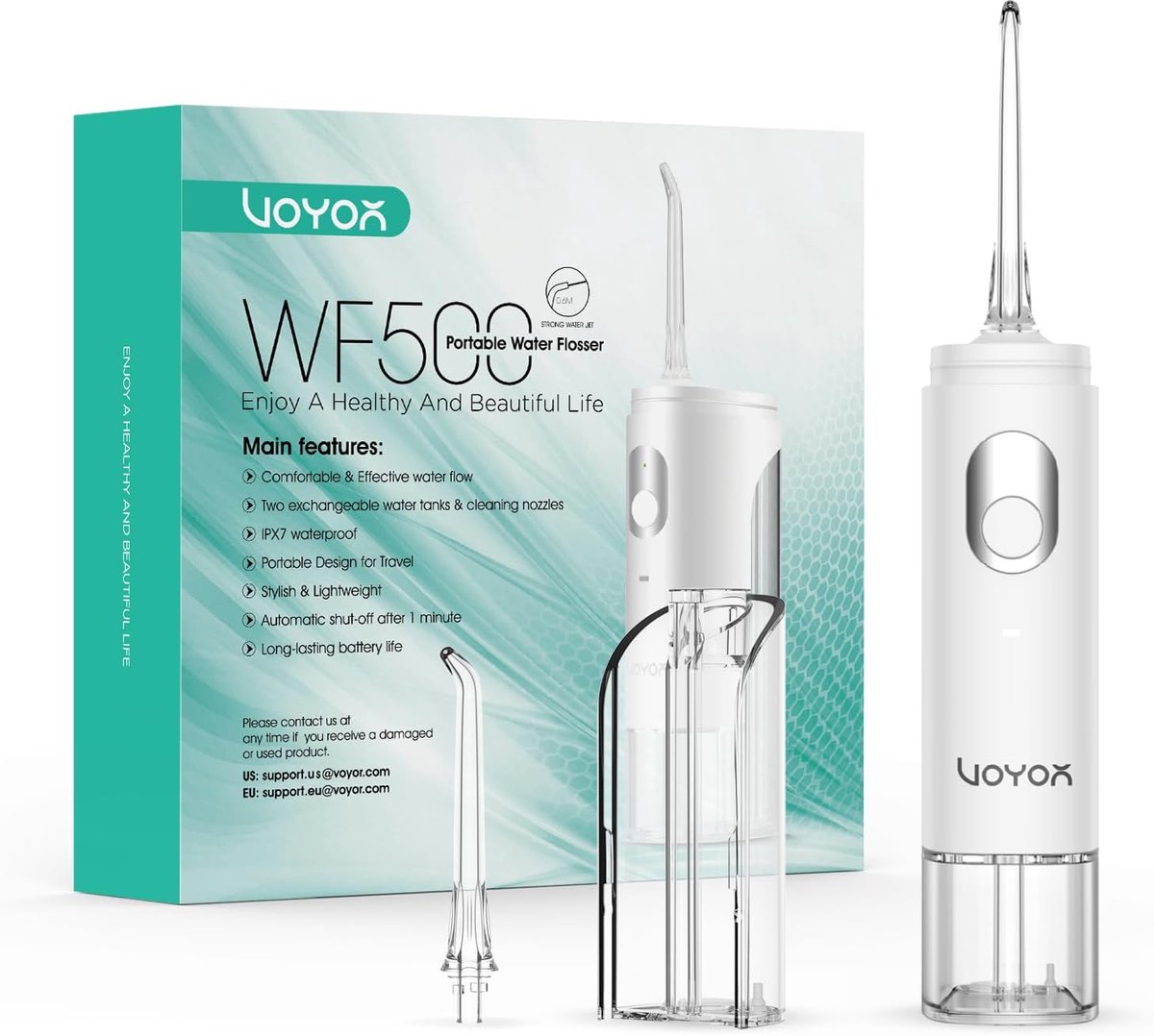 SnelShoppen - Draadloze Mini Oral Irrigator - Oplaadbare Water Flosser - IPX7 Waterdicht - 2 Verwisselbare Tanks (50ml & 100ml) - Plaque Verwijderaar