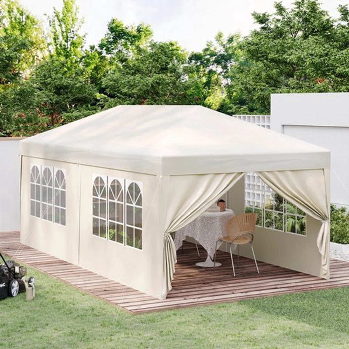 Party Tent - Opvouwbare - Tuinpaviljoen - 3x6m - Waterdichte - Verstelbare Hoogte - Gazebo - Pop-up Systeem - UV-Bestendig - Windbestendig - voor Tuin - Camping - Strand - BBQ - Donkergrijs