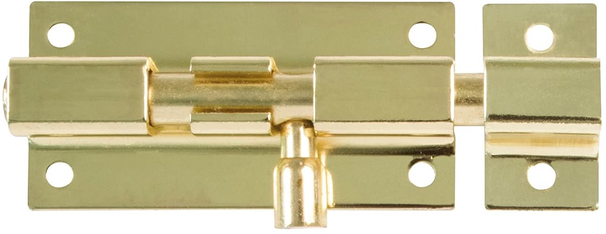 SnelShoppen - Opbouwslot voor Binnen deuren - 40 x 28 mm - Veiligheidsvergrendeling - Geschikt voor Houten Deuren - Gouden Staal - Ideaal voor Badkame