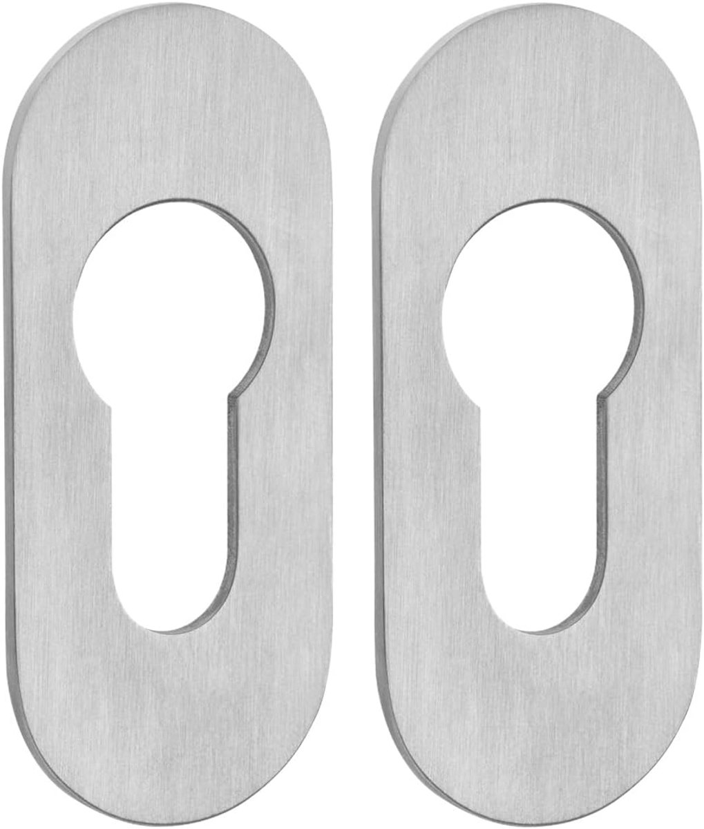 SnelShoppen - Ovalen Lock Rosettes 65x28mm, RVS, Satin, Met 3M VHB Plakpad, Geen Boren Nodig, Voor Deuren en Meubels