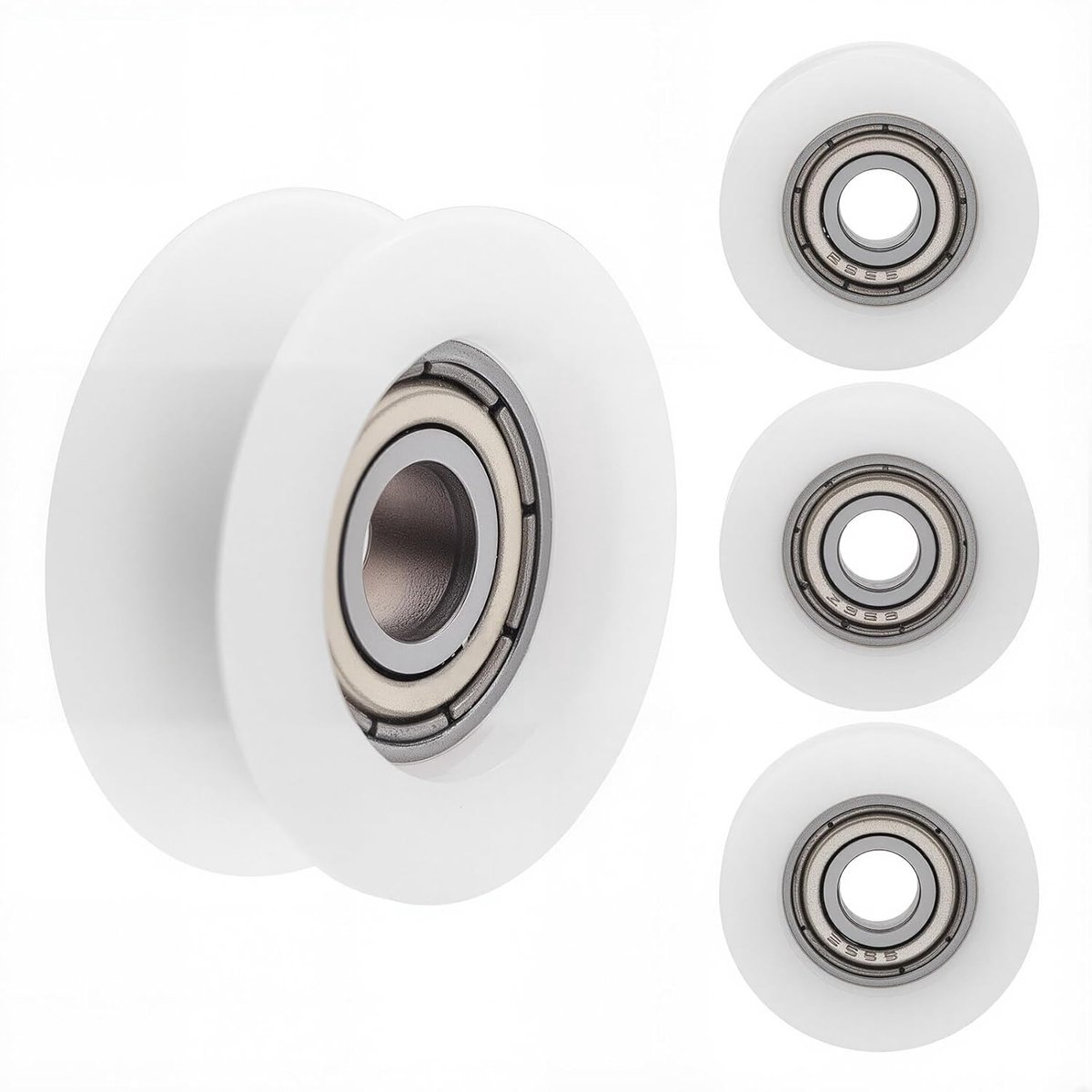 SnelShoppen - U-Groove Pulley 4pcs 6x24x9mm Nylon Roller Guide Wheels voor Deuren, Ramen, Kasten, Laden en Printers, Wit