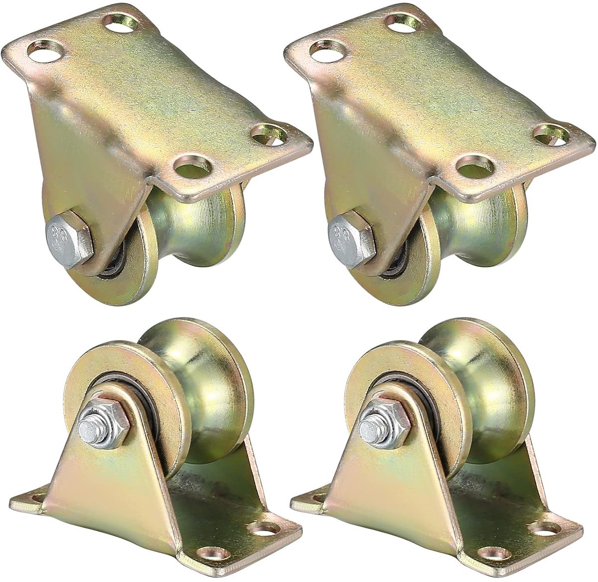SnelShoppen - Set van 4 Kabelrollers, U-Groef Rollen, Heavy Duty Lifting Crane, Duurzaam Staal, Voor Trek- en Rolmechanismen, Tensioner, Ideaal voor D