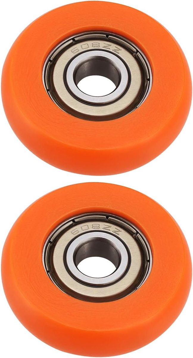 SnelShoppen - 2PCS Roeimachine Stoelwiel 36mm - Nylon & RVS Rollerwiel met Lager tot 67kg - Oranje - Voor Smooth Bewegingen en Duurzaam Gebruik
