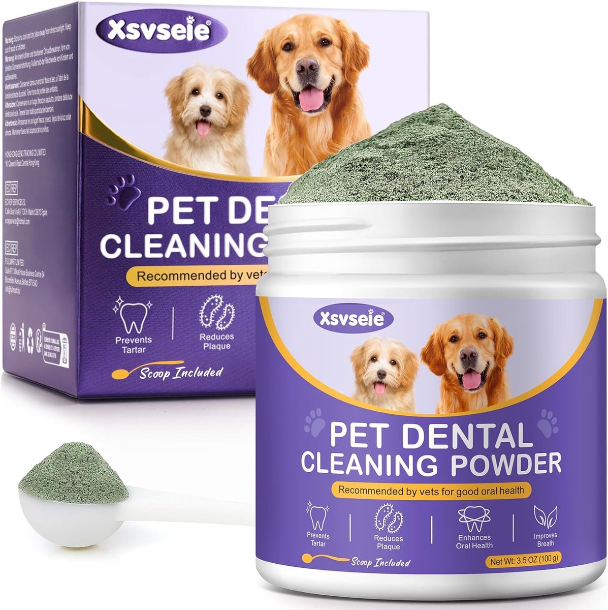 SnelShoppen - Plaque Off Poeder voor Honden & Katten - 100g - Natuurlijke Tandverzorging - Tanderosie en Plakverwijderaar - Frisse Adem voor Huisdiere
