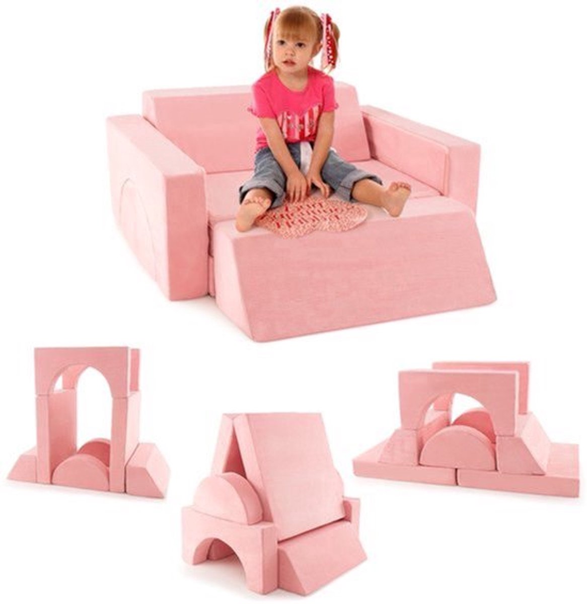 Kinderbankje – Kindersofa – Kinderzetel – Kinderfauteuil – Peuterbank – Modulaire 8-delige