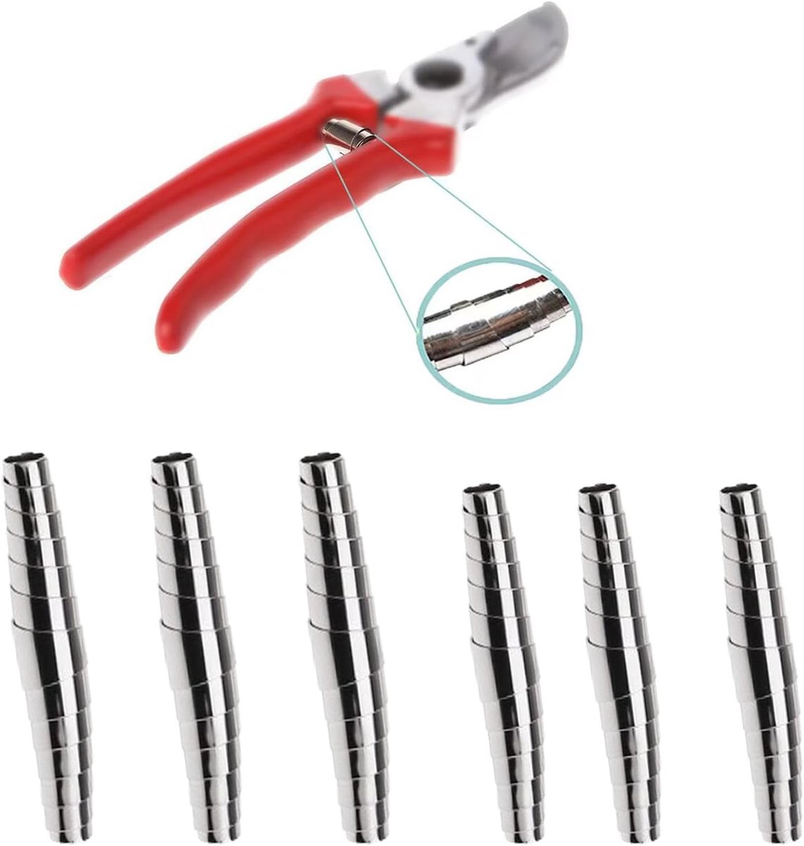 SnelShoppen - 6-Piece Vervangveren voor Tuinschaar, Metalen Coilveren, 6cm/8cm, Ideaal voor Snoeischaar, Tuingereedschap Onderdelen, Efficiënt Tuinond