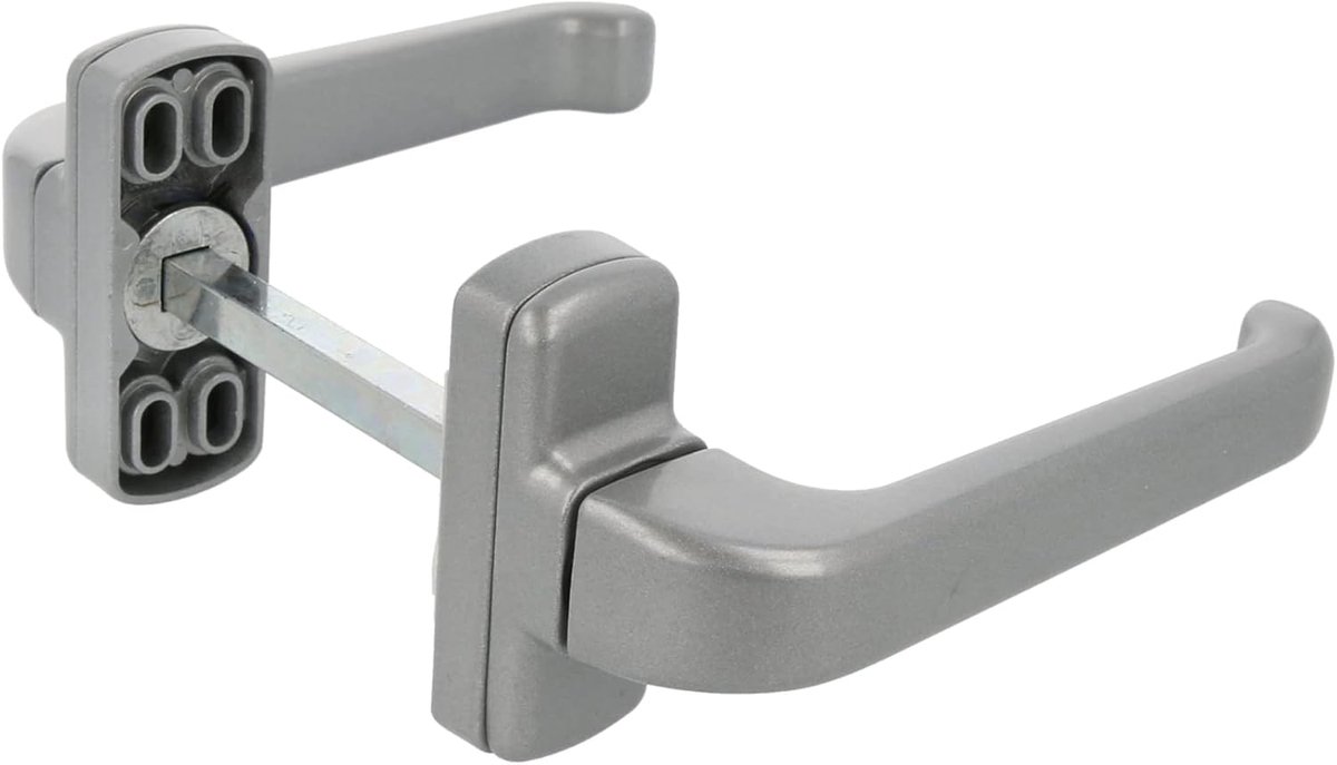 SnelShoppen - Aluminium Deurkruk met Rosette EPSILON | 132 x 70 mm | 8 mm Vierkant | Ergonomisch en Elegante Deurhendel voor Binnen- en Buitendeuren |
