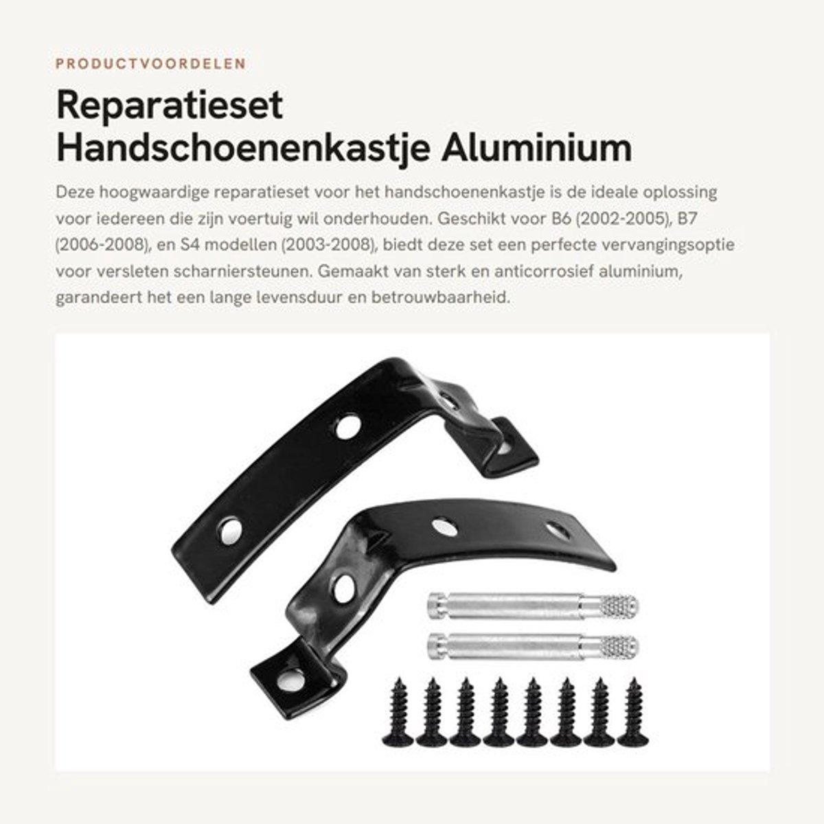 Reparatieset Hoogwaardig Metalen Materiaal - Scharnierbeugel - Vervangingsset - Anticorrosief - Eenvoudige Installatie - Compatibel met S4 B6/B7