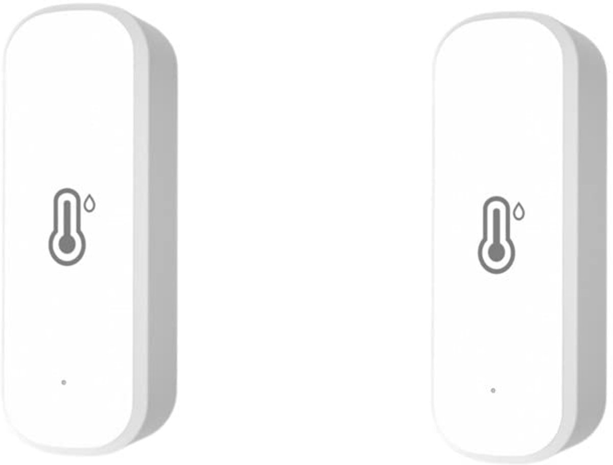 SnelShoppen - Tuya Zigbee Hygrometer Thermometer Sensor voor Thuis, WiFi Temperatuur en Vochtigheidsmeter, Draadloze Slimme Detector, Pack van 2