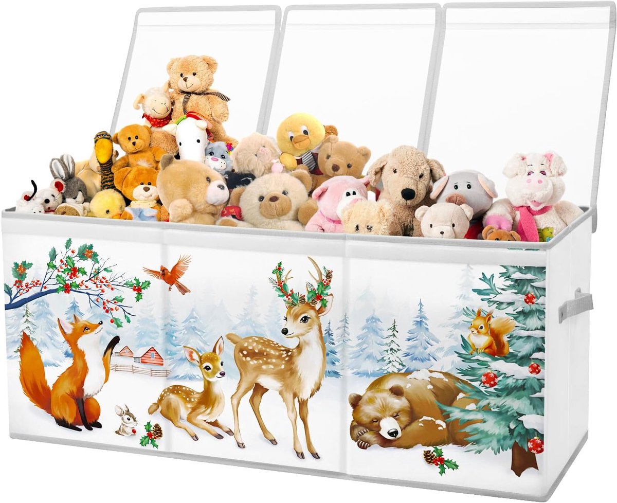 SnelShoppen - Extra Grote Speelgoedopbergdoos met Deksel en Handvatten, Vouwbare Opbergbox voor Kinderen, Lichtgewicht Speelgoed Organizer 96x32x40cm