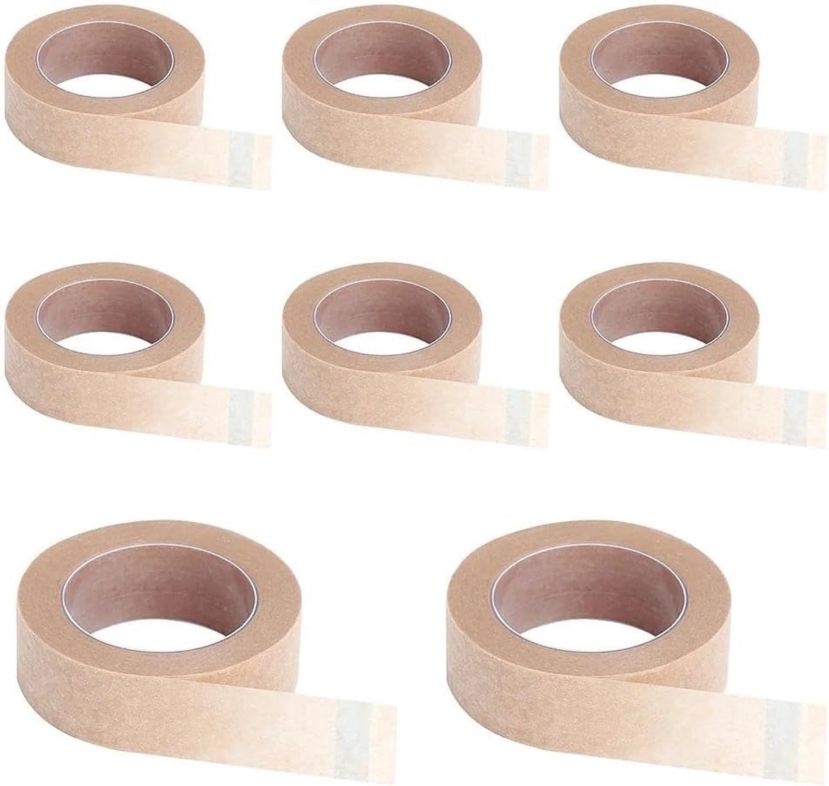 SnelShoppen - 8 Rollen Micropore Tape Beige - Ademend Medische Plakband voor Gevoelige Huid - Zacht en Flexibel Niet-Geweven Neustape voor Wondve
