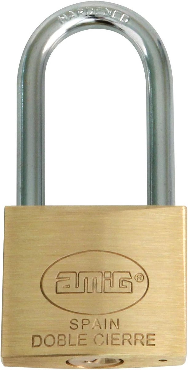 SnelShoppen - Hoogwaardige 20 mm Hangslot met Lange Schakel, Messing, Matt Afwerking, Ideaal voor Tuin, Camping, Verhuis en Veiligheid